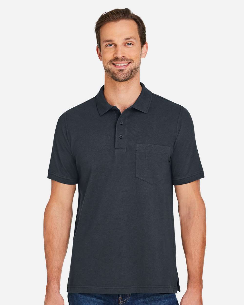 Harriton-M205P-Men's Valiant Cotton Snag Protect Pocket Polo - Image 11
