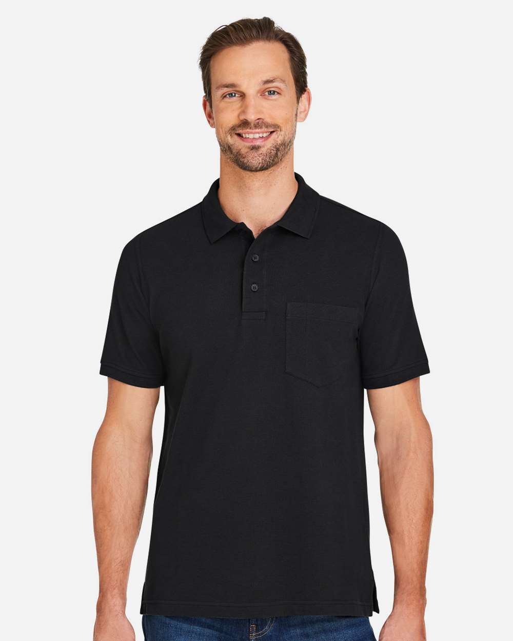 Harriton-M205P-Men's Valiant Cotton Snag Protect Pocket Polo - Image 4