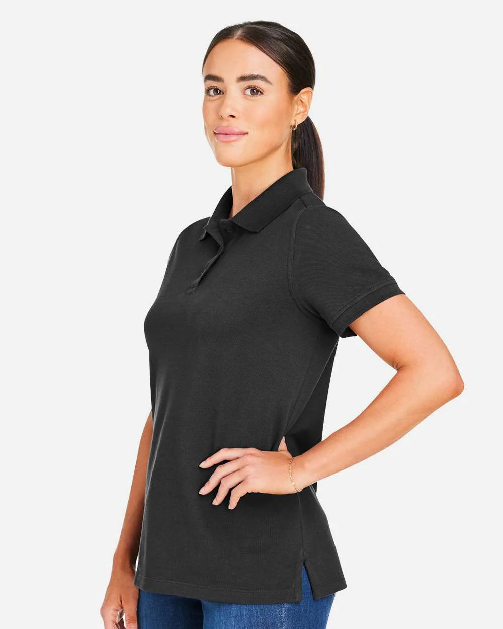 Harriton-M205W-Women's Valiant Cotton Snag Protect Polo - Image 5
