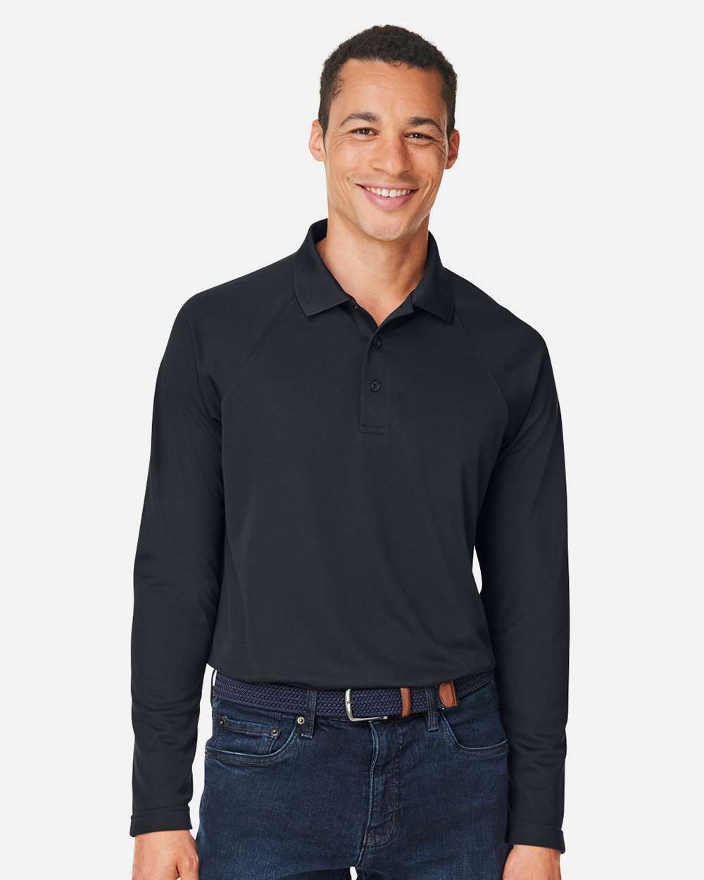 Harriton-M208L-Men's Charge Snag and Soil Protect Long Sleeve Polo - Image 4