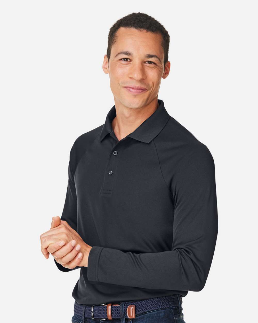 Harriton-M208L-Men's Charge Snag and Soil Protect Long Sleeve Polo - Image 5
