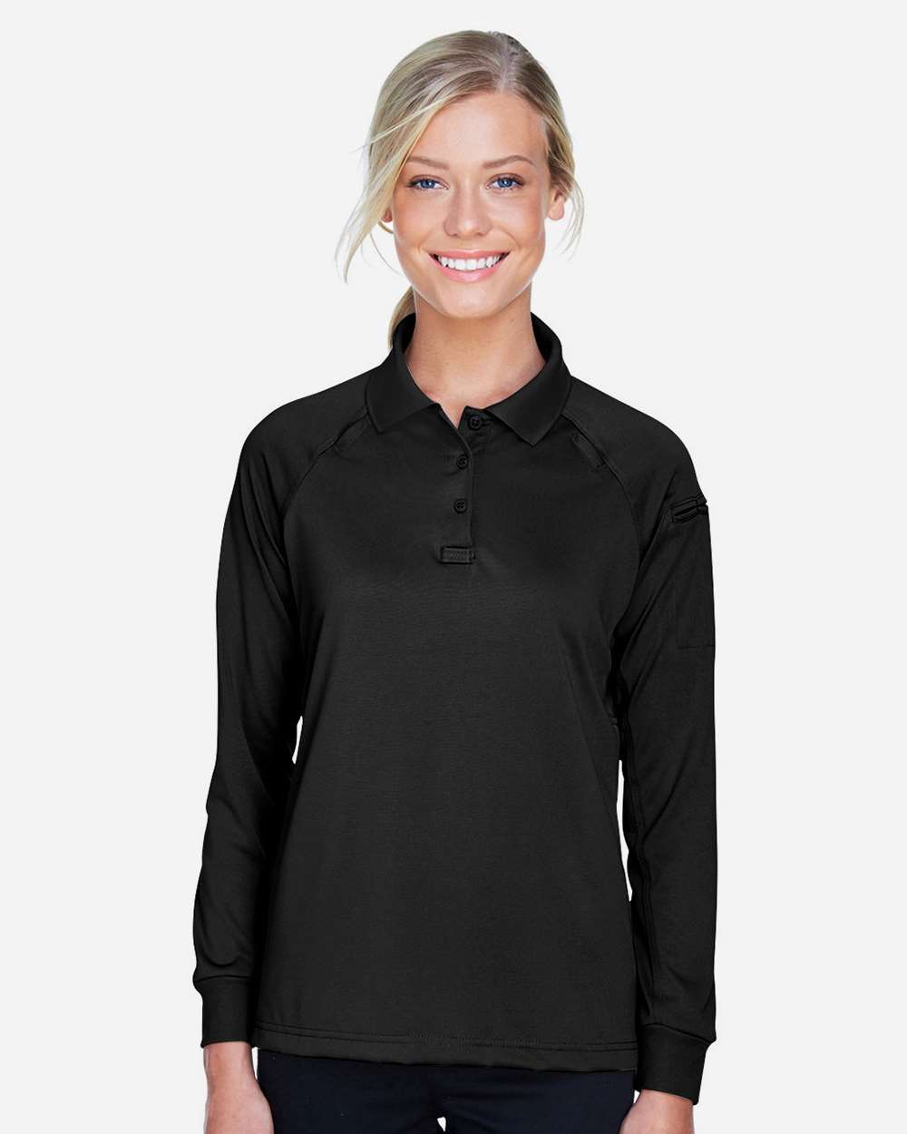 Harriton-M211LW-Women's Advantage Long Sleeve Tactical Polo - Image 3