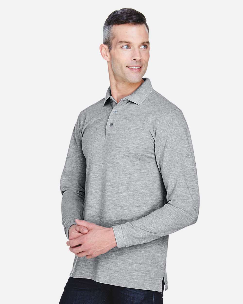 Harriton-M265L-Men's Easy Blend™ Long Sleeve Polo - Image 10