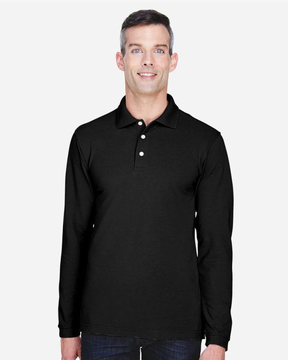 Harriton-M265L-Men's Easy Blend™ Long Sleeve Polo - Image 6