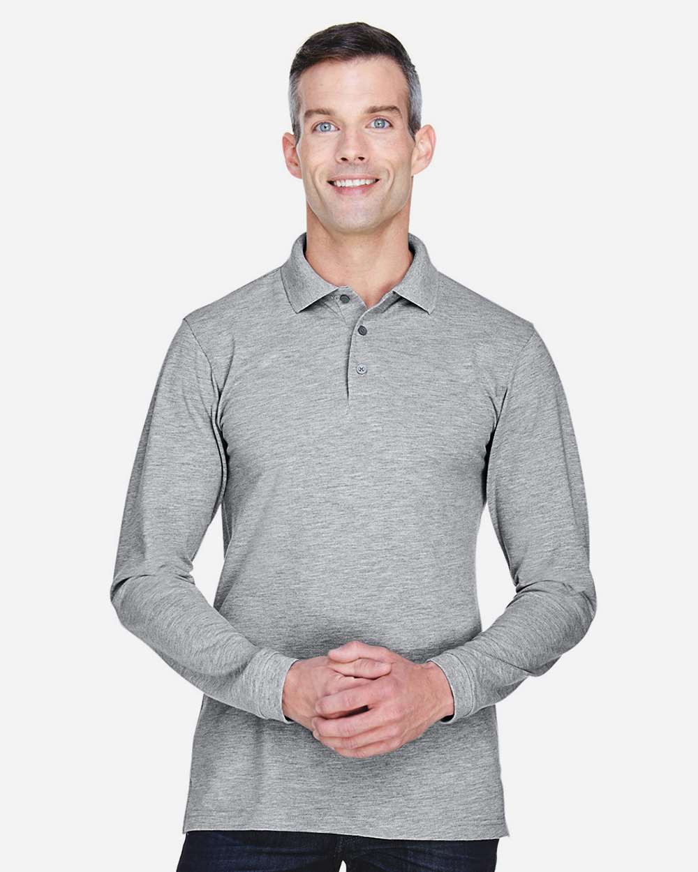 Harriton-M265L-Men's Easy Blend™ Long Sleeve Polo - Image 9