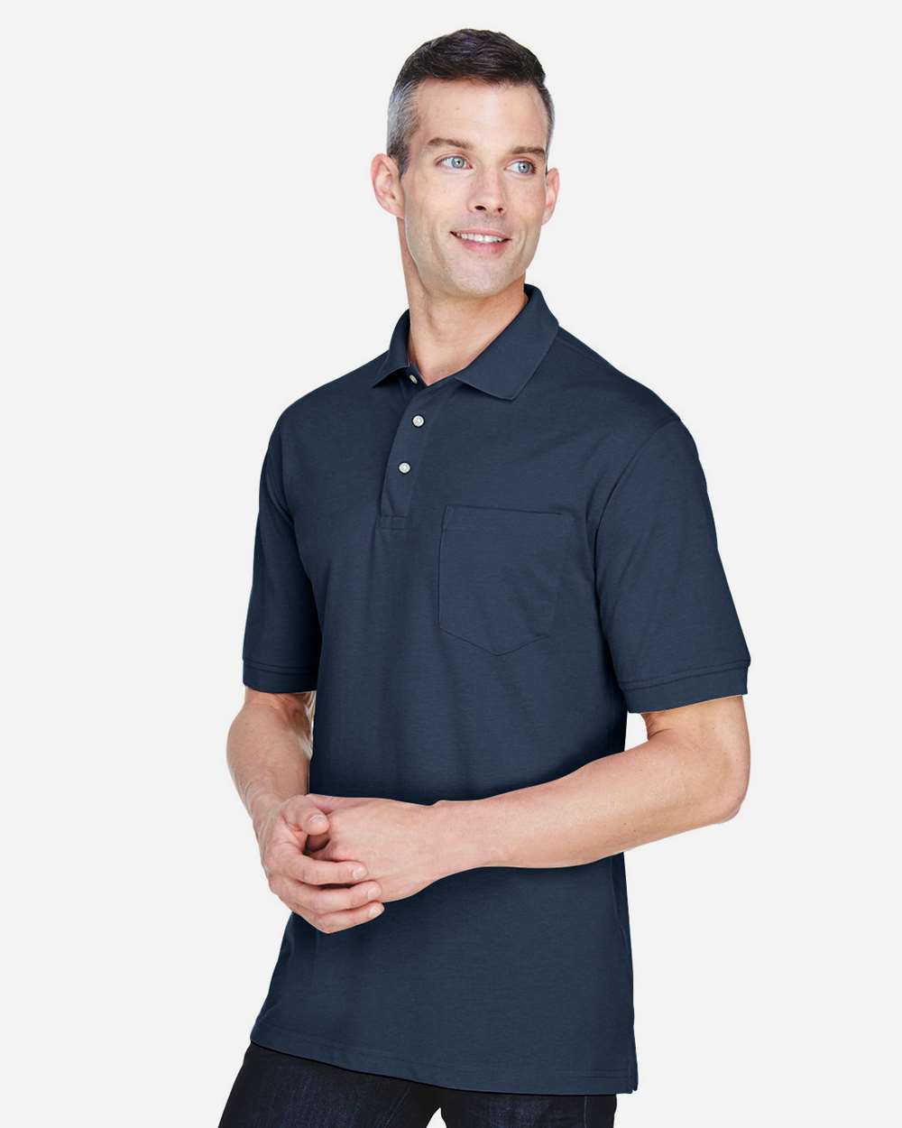 Harriton-M265P-Men's Easy Blend™ Polo with Pocket - Image 15