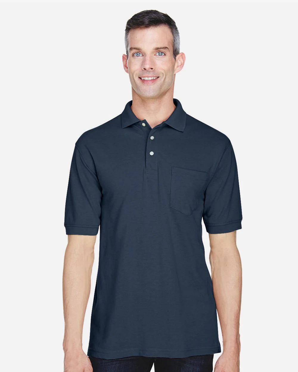 Harriton-M265P-Men's Easy Blend™ Polo with Pocket - Image 6
