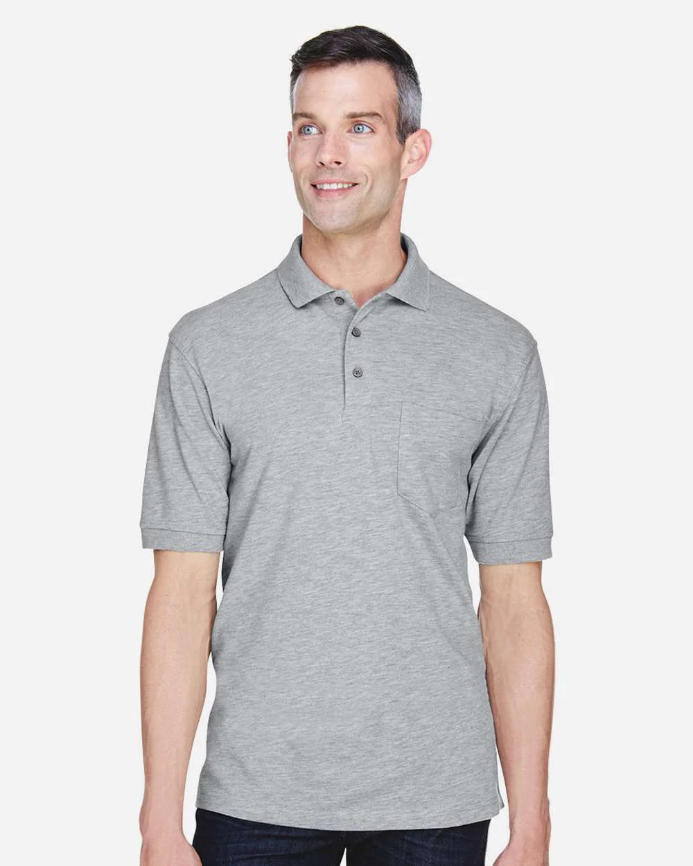 Harriton-M265P-Men's Easy Blend™ Polo with Pocket - Image 9