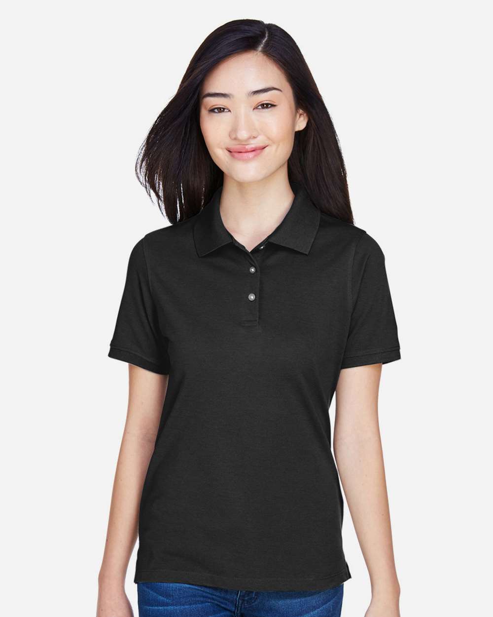 Harriton-M265W-Women's Easy Blend Polo - Image 3