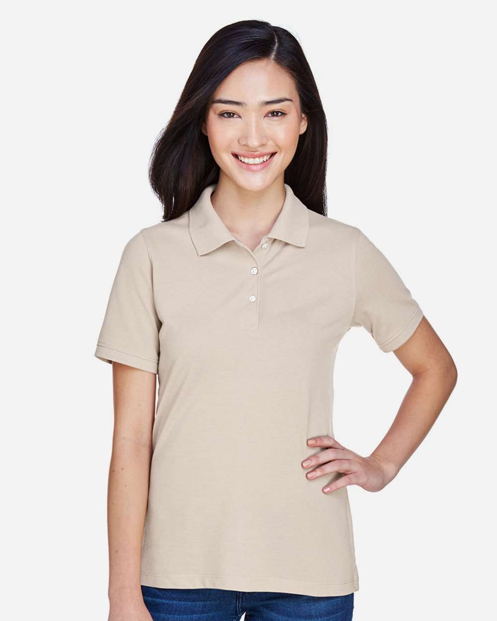 Harriton-M265W-Women's Easy Blend Polo - Image 48