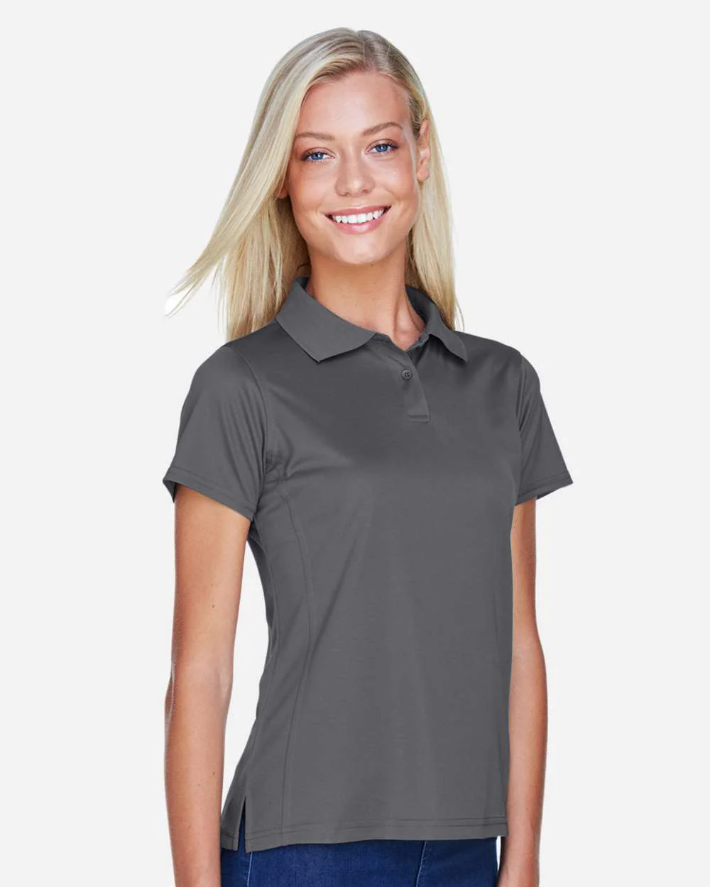 Harriton-M315W-Women's Polyester Jersey Polo - Image 10