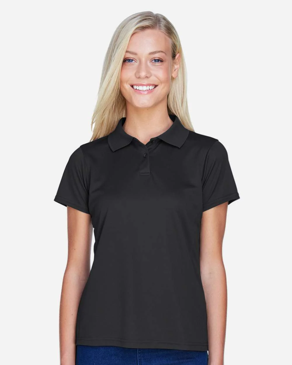 Harriton-M315W-Women's Polyester Jersey Polo - Image 3