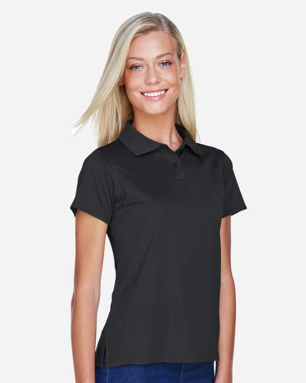Harriton-M315W-Women's Polyester Jersey Polo - Image 4