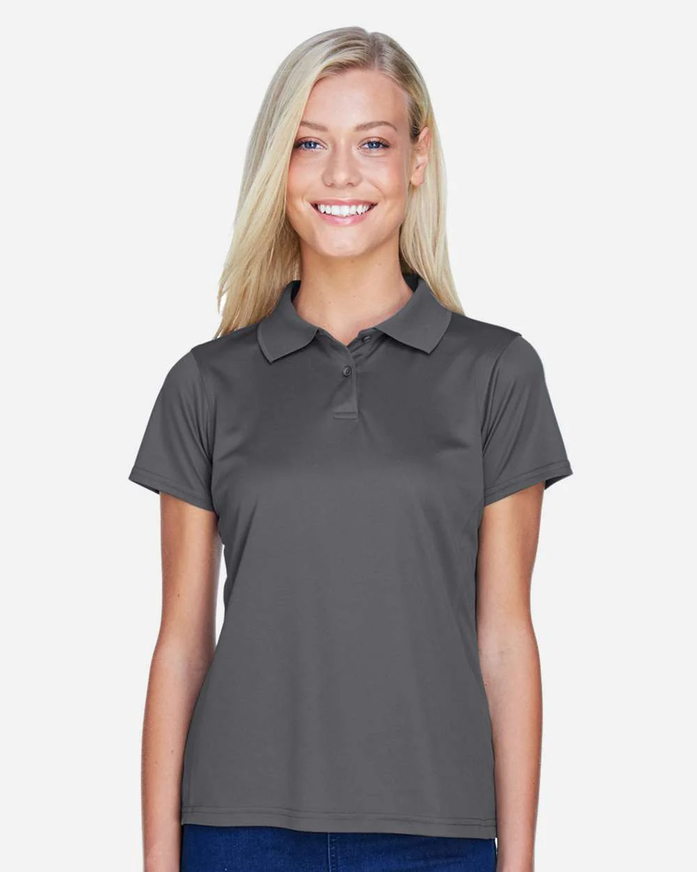 Harriton-M315W-Women's Polyester Jersey Polo - Image 9