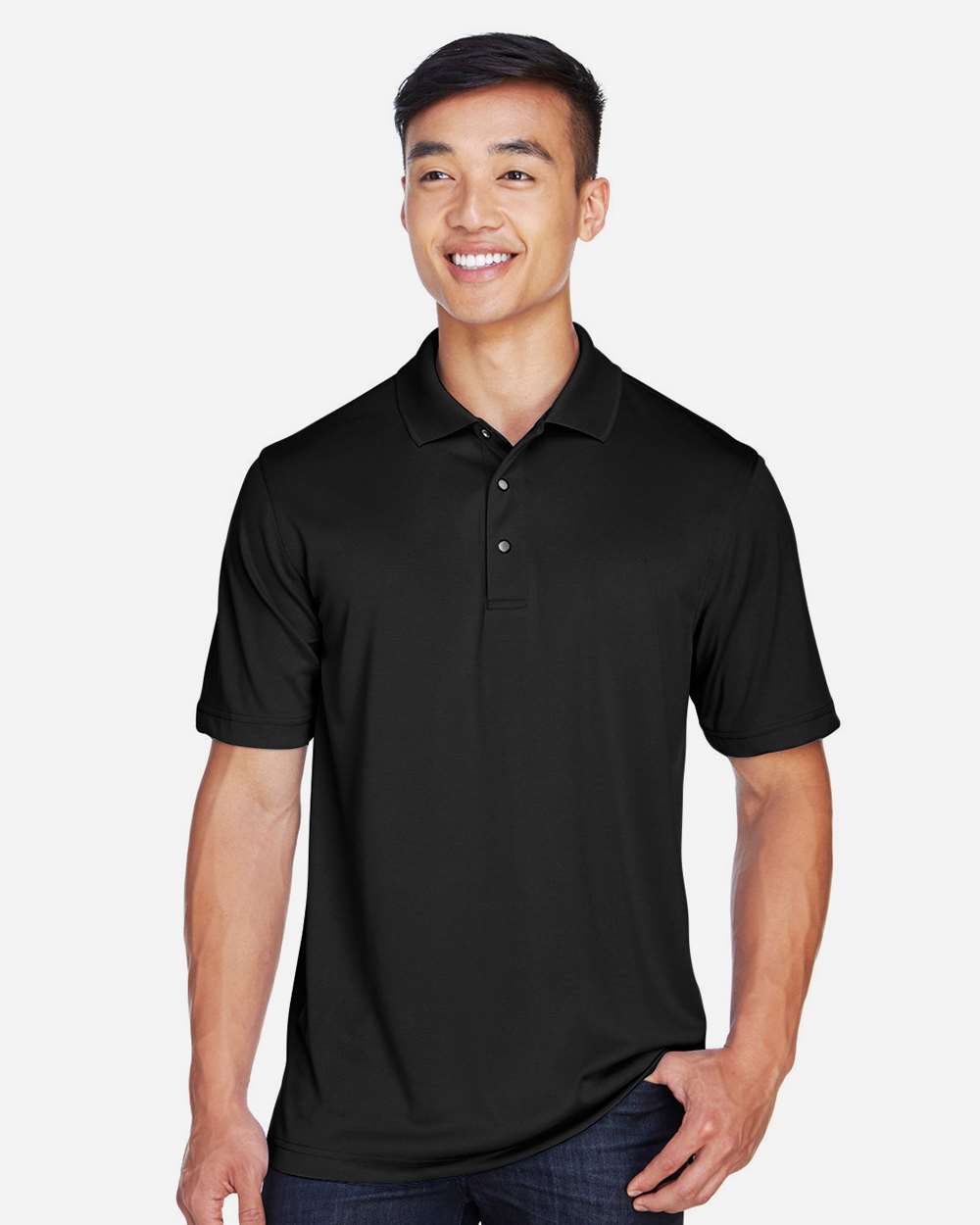 Harriton-M345-Men's Advantage Snag Protection Plus IL Snap Placket Polo - Image 3