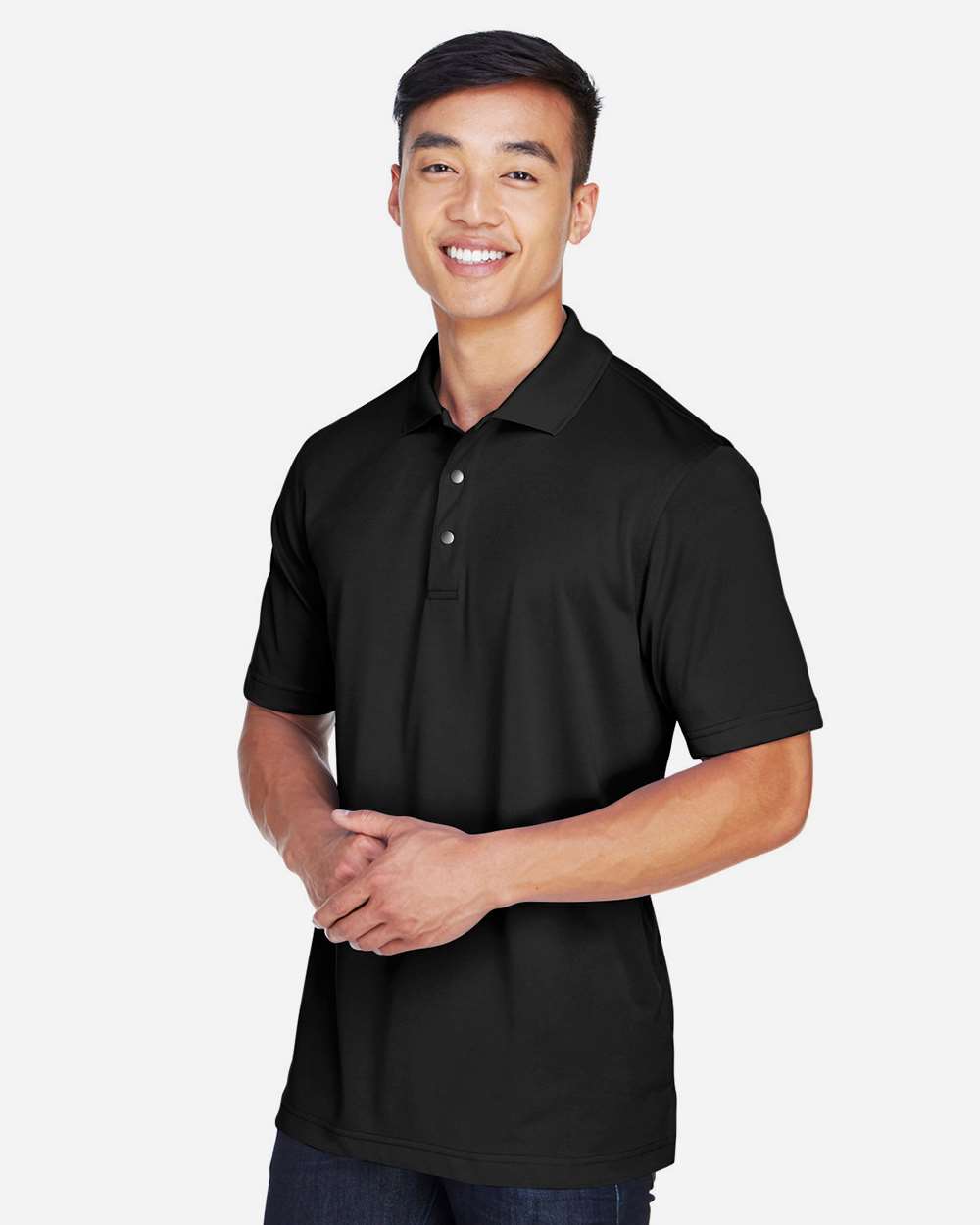 Harriton-M345-Men's Advantage Snag Protection Plus IL Snap Placket Polo - Image 4