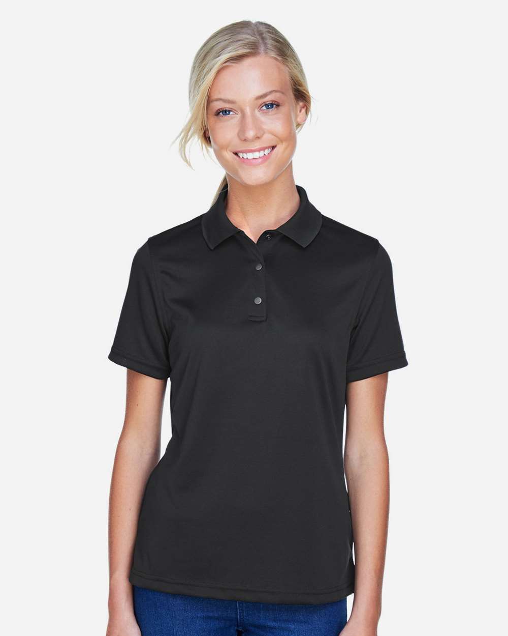 Harriton-M345W-Women's Advantage Snag Protection Plus IL Snap Placket Polo - Image 3
