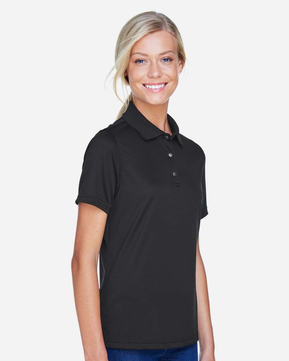 Harriton-M345W-Women's Advantage Snag Protection Plus IL Snap Placket Polo - Image 4