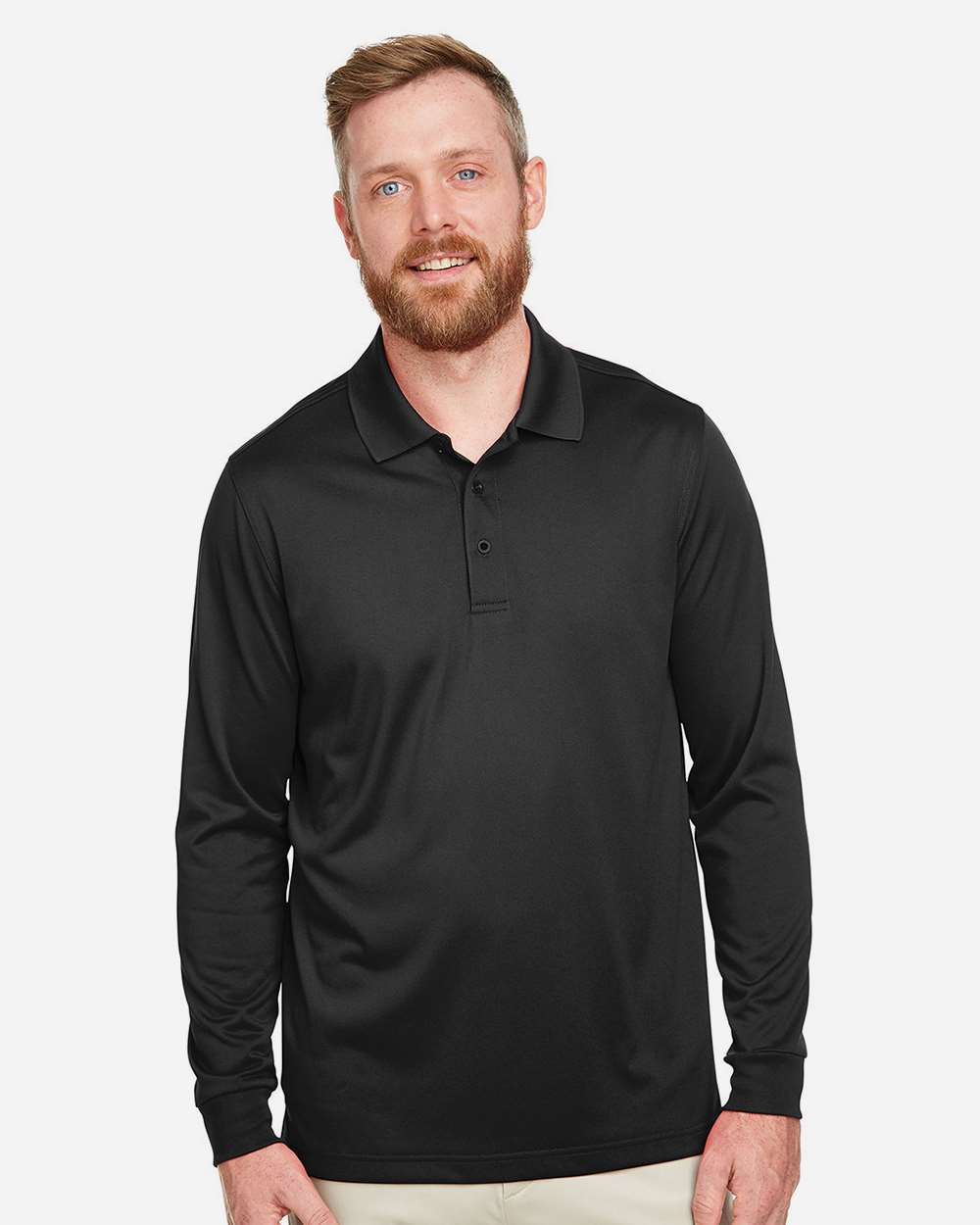 Harriton-M348L-Men's Advantage Snag Protection Plus IL Long Sleeve Polo - Image 4