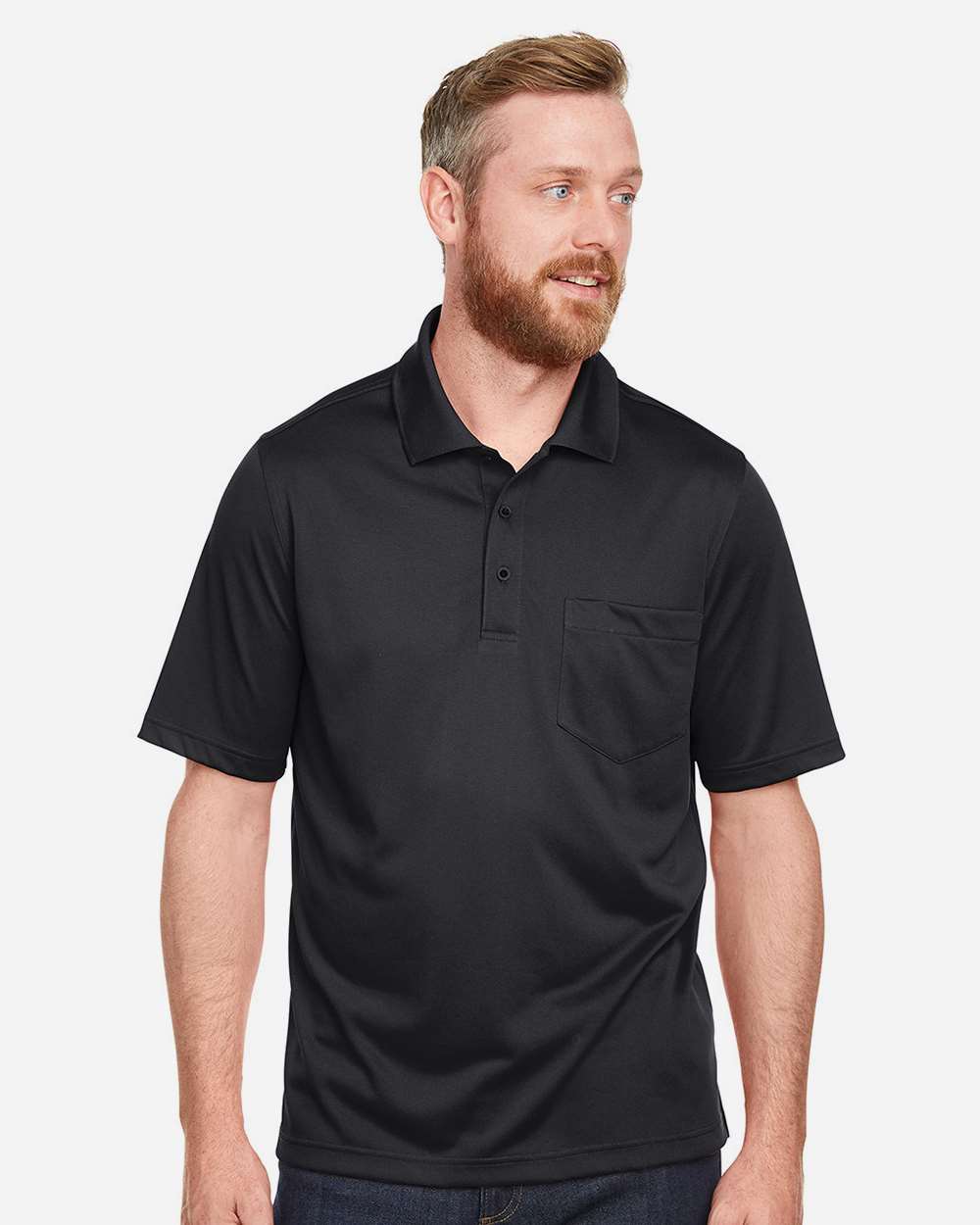 Harriton-M348P-Men's Advantage Snag Protection Plus IL Pocket Polo - Image 4
