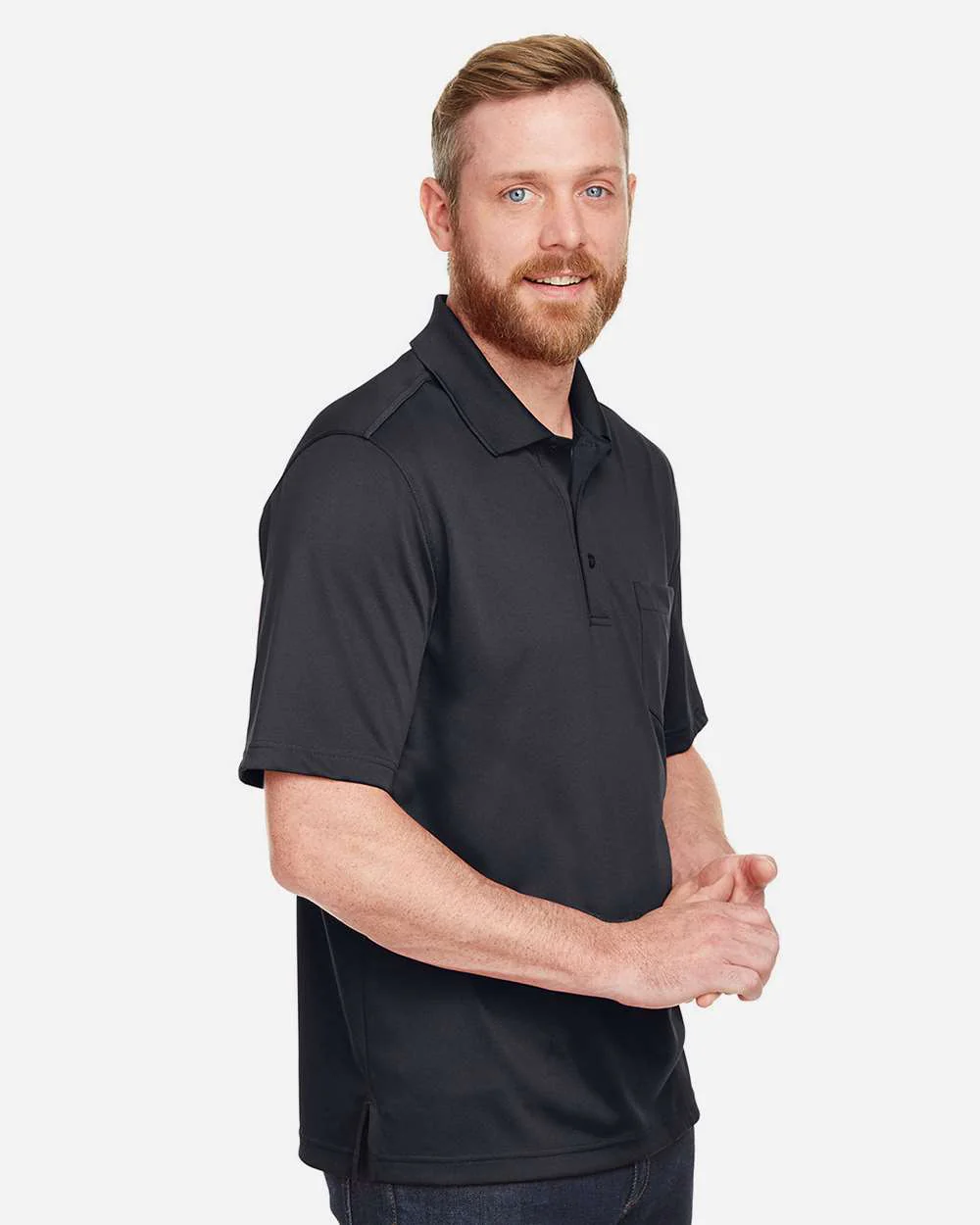 Harriton-M348P-Men's Advantage Snag Protection Plus IL Pocket Polo - Image 5