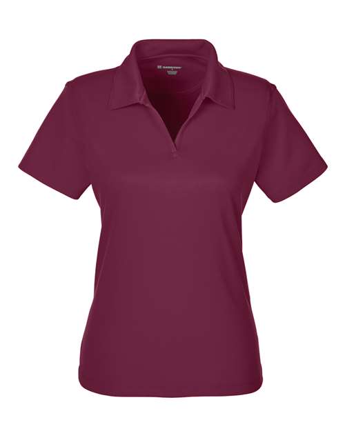 Harriton-M353W-Women's Double Mesh Polo - Image 3
