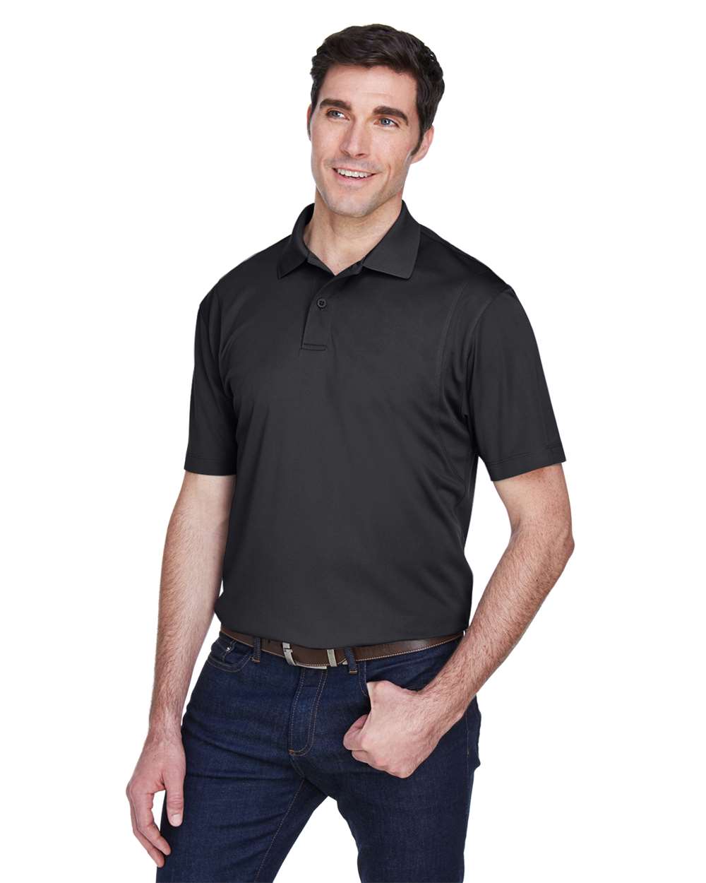 Harriton-M354-Men's Micro Piqu Polo - Image 4