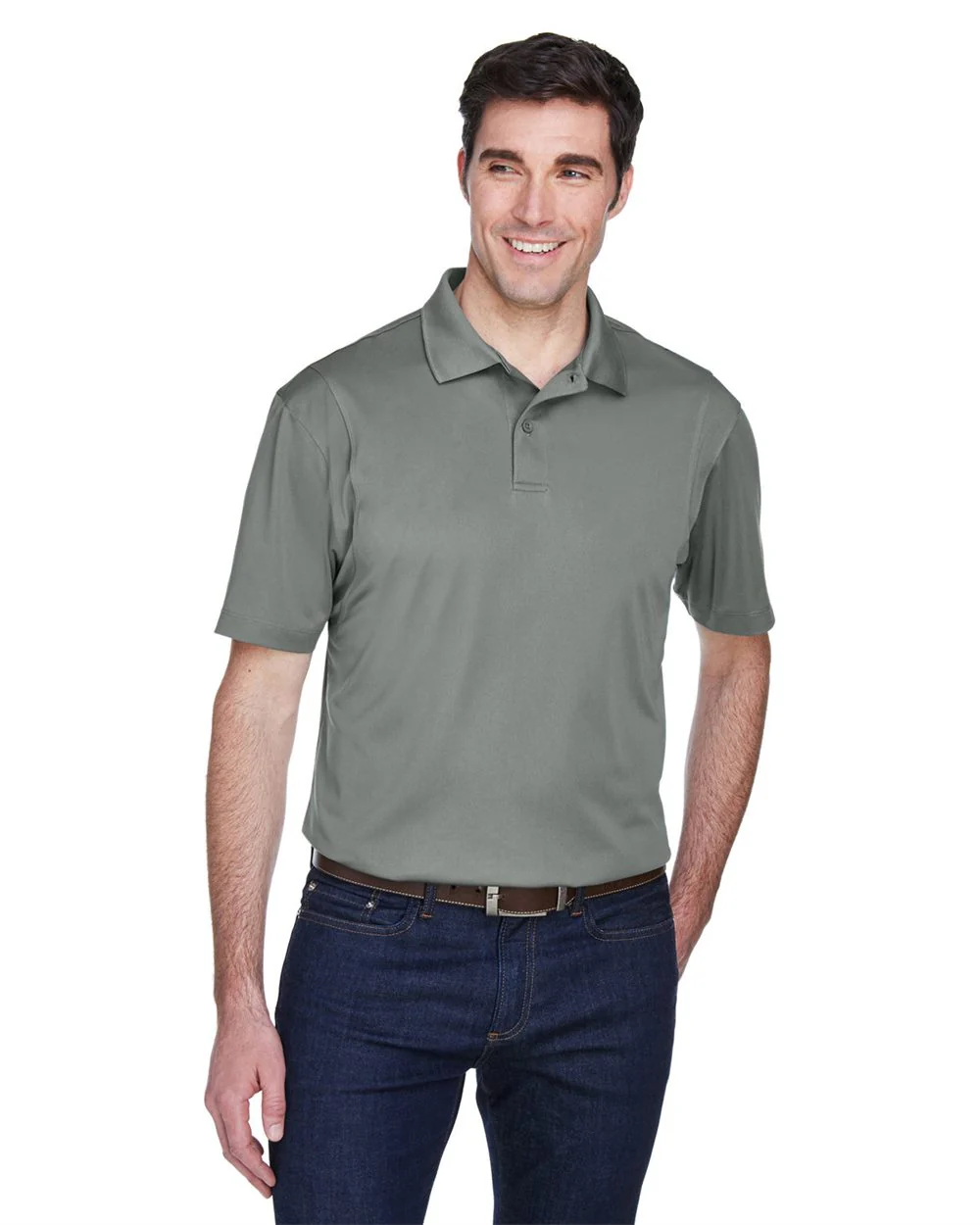 Harriton-M354-Men's Micro Piqu Polo - Image 6
