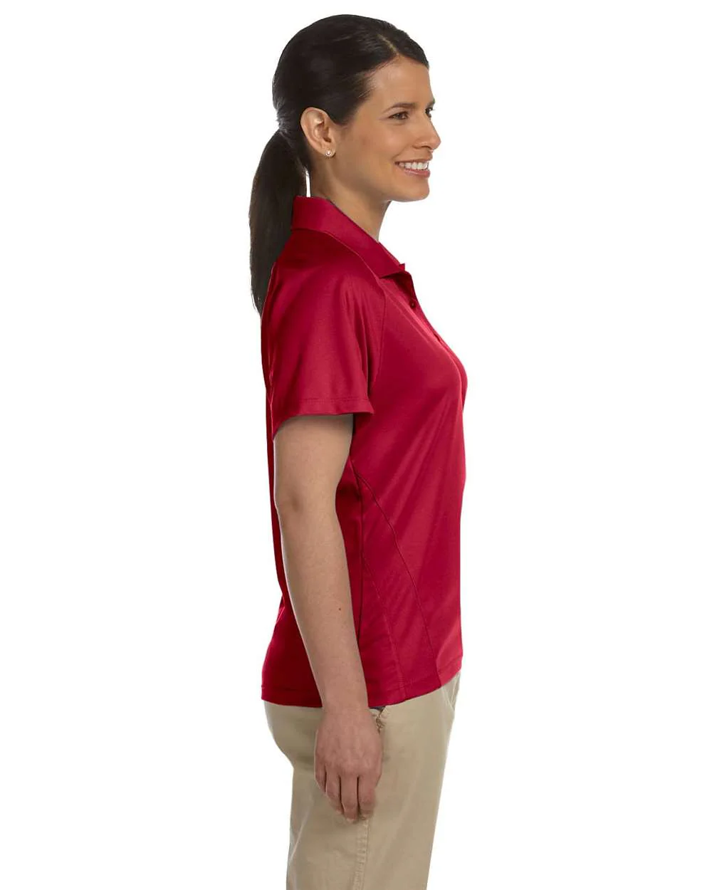 Harriton-M374W-Women's Polytech Mesh Insert Polo - Image 3