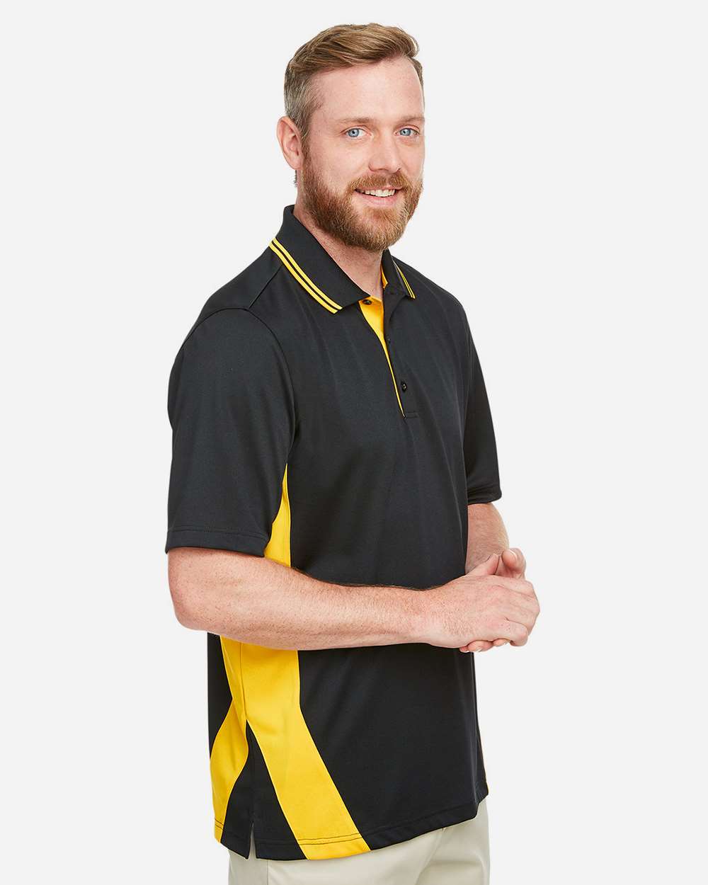 Harriton-M386-Men's Flash Snag Protection Plus IL Colorblock Polo - Image 12