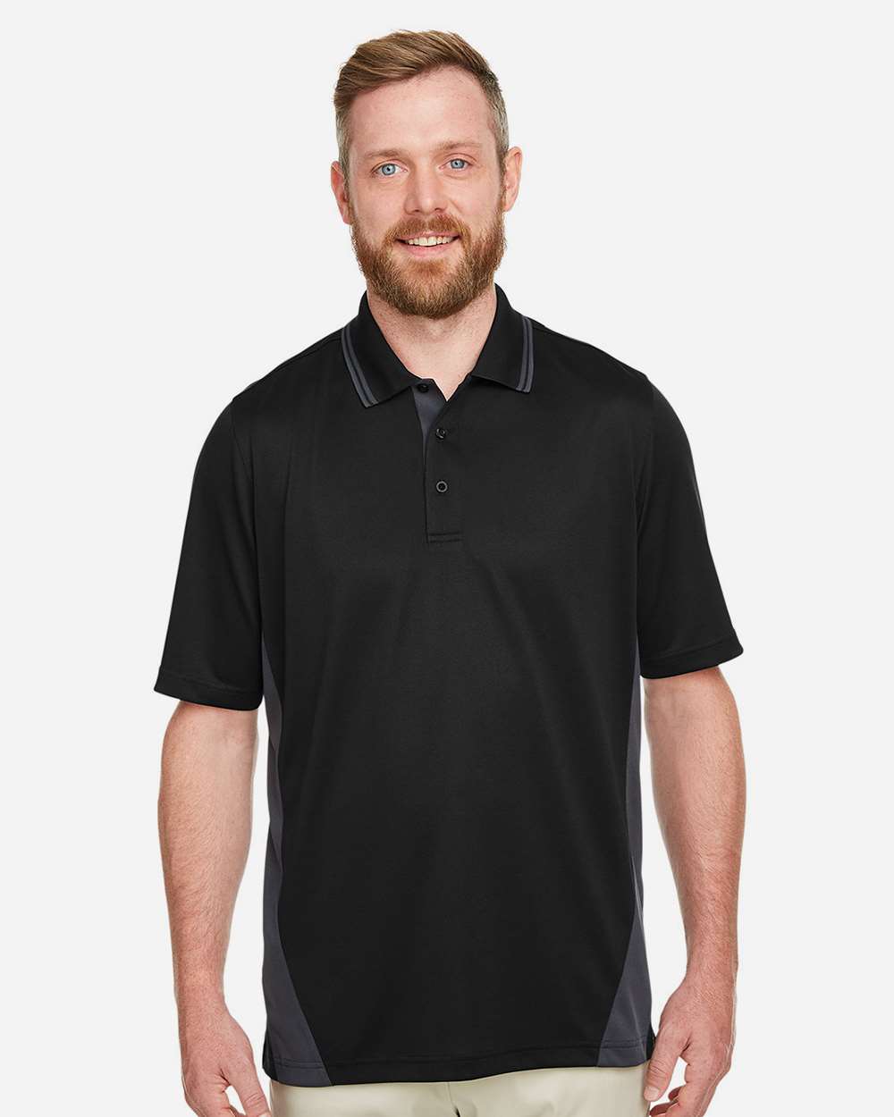 Harriton-M386-Men's Flash Snag Protection Plus IL Colorblock Polo - Image 4