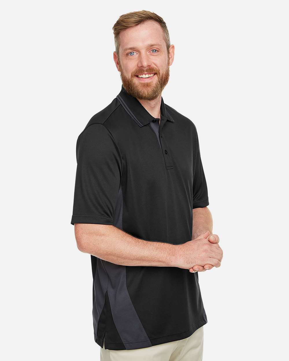 Harriton-M386-Men's Flash Snag Protection Plus IL Colorblock Polo - Image 5