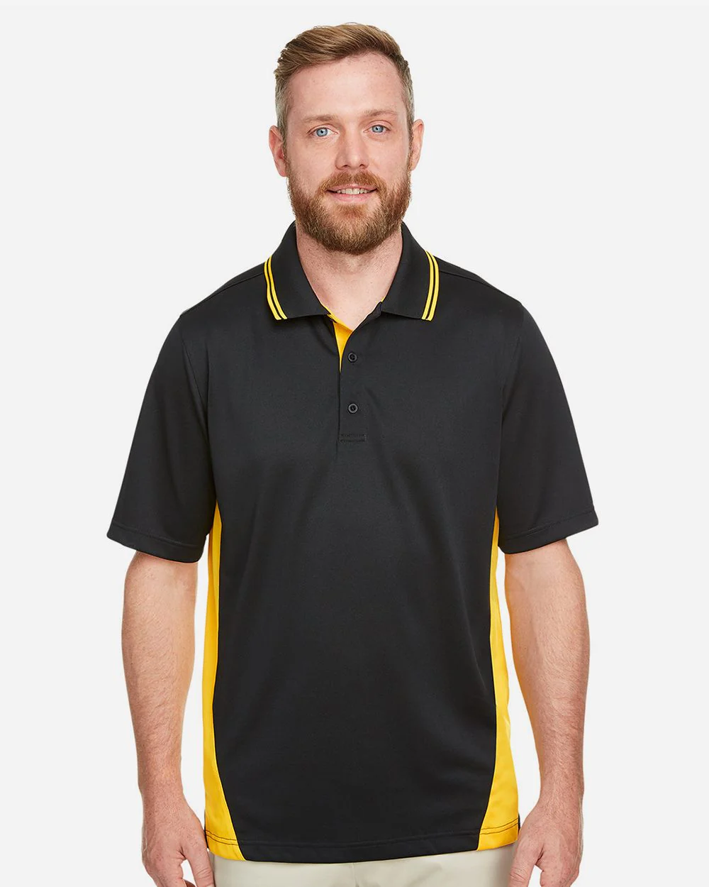 Harriton-M386-Men's Flash Snag Protection Plus IL Colorblock Polo - Image 7