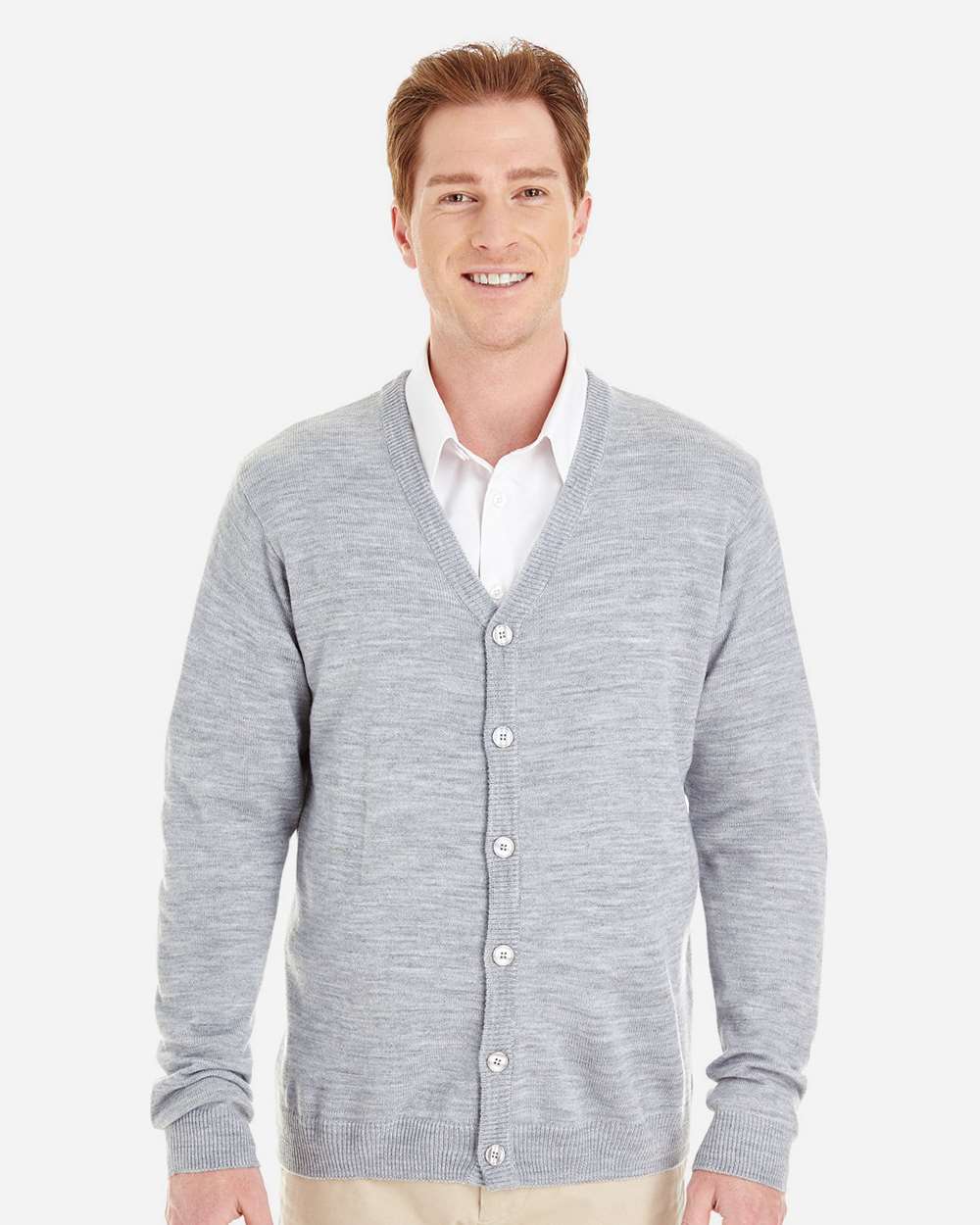 Harriton-M425-Men's Pilbloc™ V-Neck Button Cardigan Sweater - Image 11