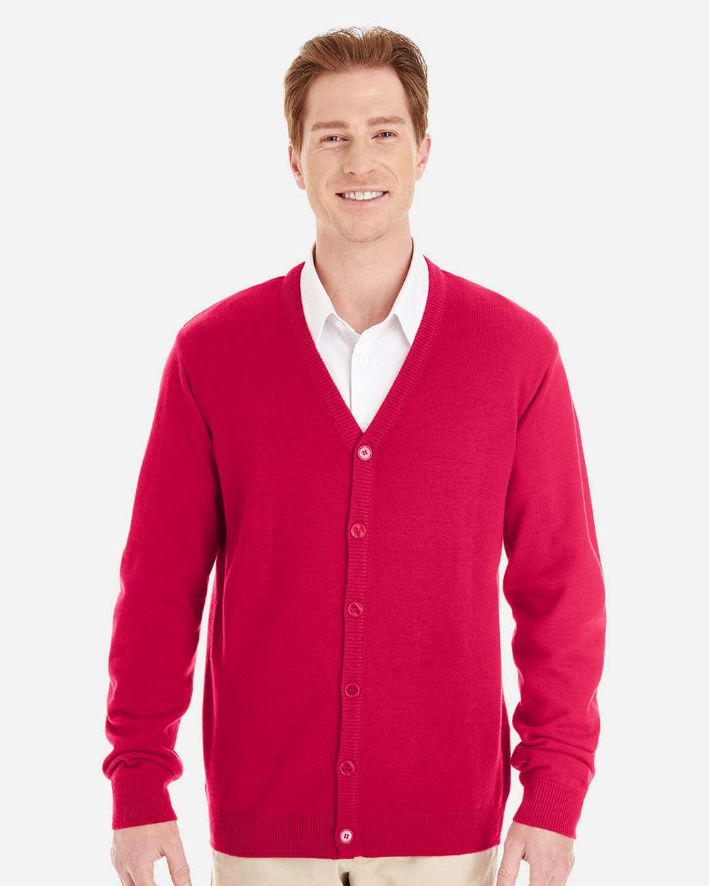 Harriton-M425-Men's Pilbloc™ V-Neck Button Cardigan Sweater - Image 19