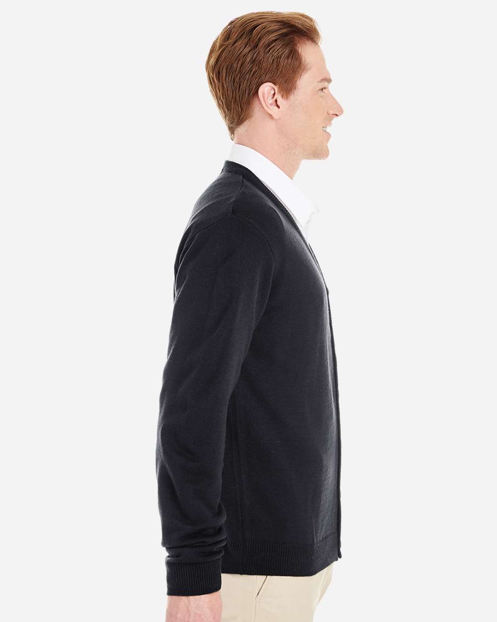 Harriton-M425-Men's Pilbloc™ V-Neck Button Cardigan Sweater - Image 3