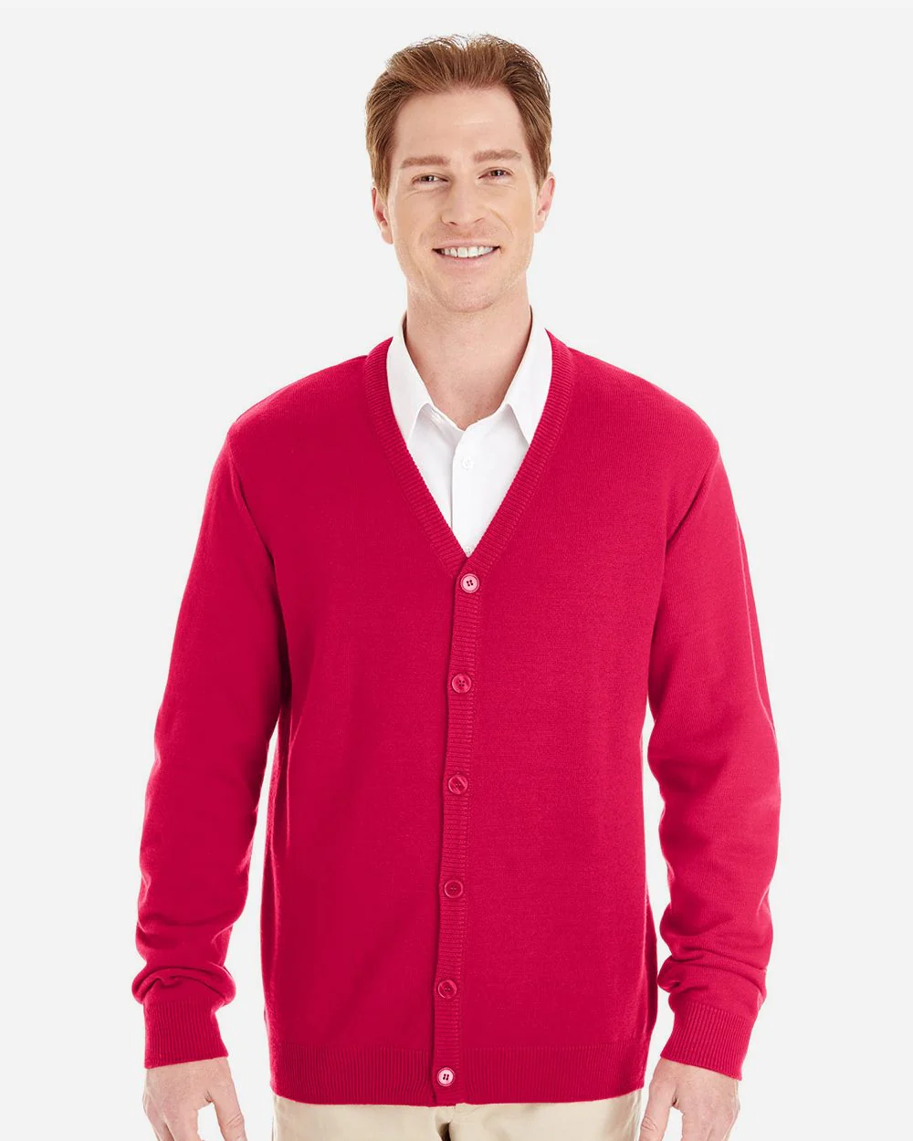Harriton-M425-Men's Pilbloc™ V-Neck Button Cardigan Sweater - Image 5