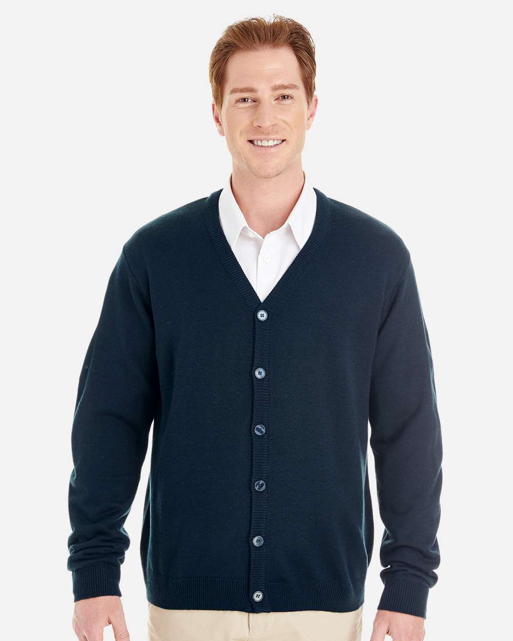 Harriton-M425-Men's Pilbloc™ V-Neck Button Cardigan Sweater - Image 7