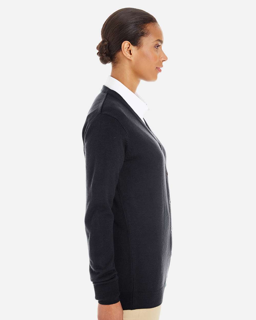 Harriton-M425W-Women's Pilbloc V-Neck Button Cardigan Sweater - Image 3