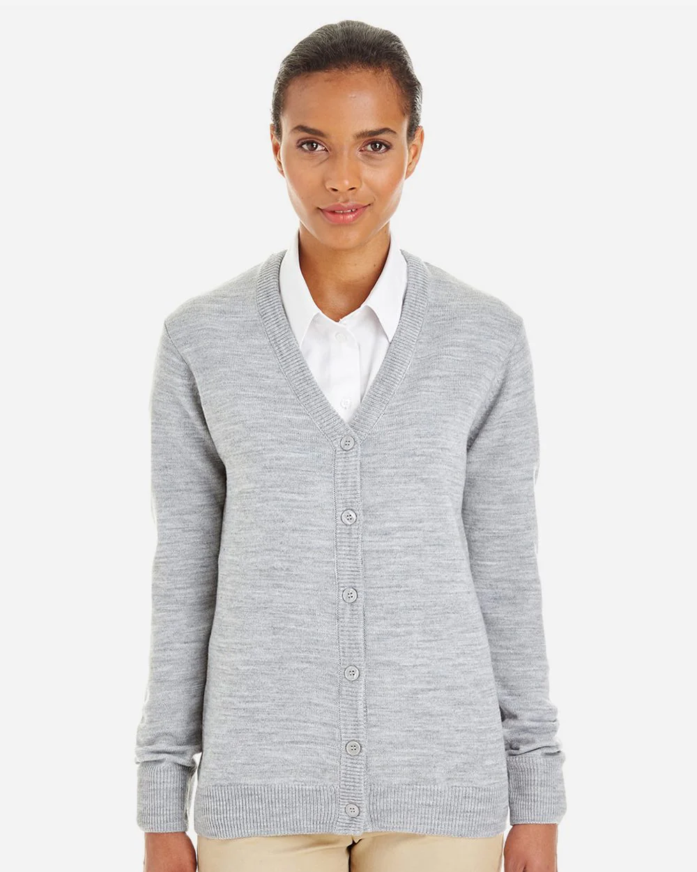 Harriton-M425W-Women's Pilbloc V-Neck Button Cardigan Sweater - Image 5