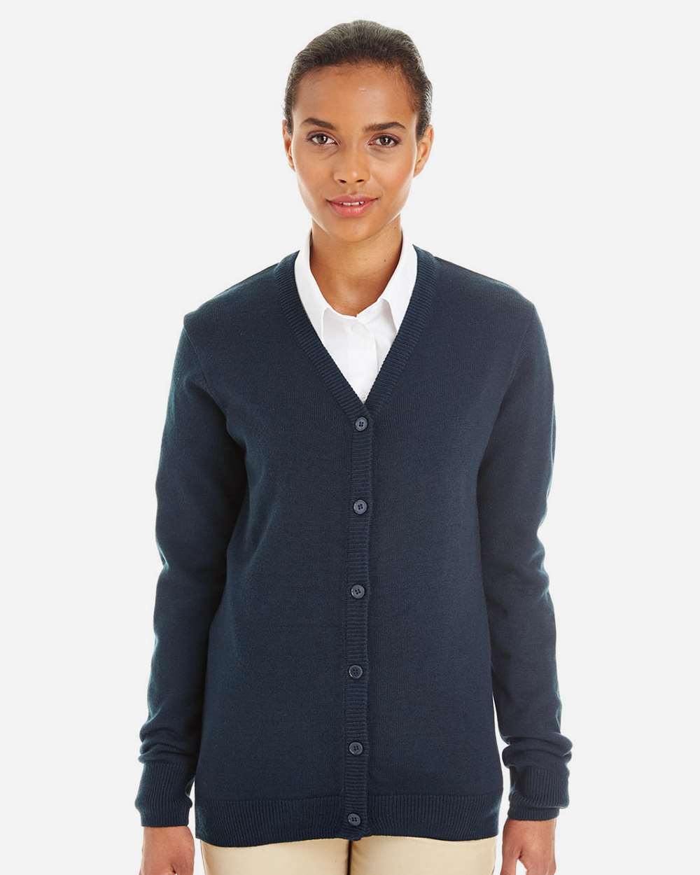 Harriton-M425W-Women's Pilbloc V-Neck Button Cardigan Sweater - Image 7