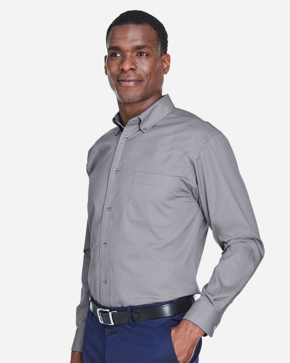 Harriton-M500-Men's Easy Blend™ Long Sleeve Twill Shirt - Image 10