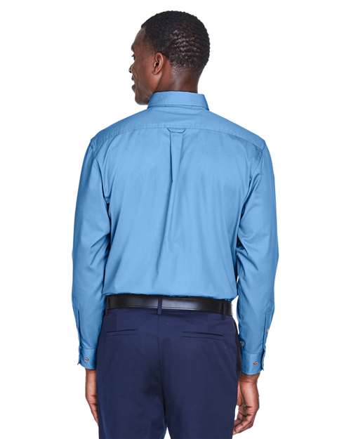 Harriton-M500-Men's Easy Blend™ Long Sleeve Twill Shirt - Image 100