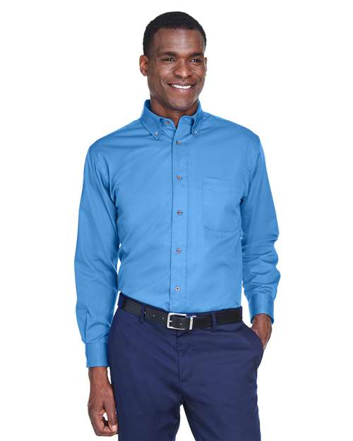 Harriton-M500-Men's Easy Blend™ Long Sleeve Twill Shirt - Image 101