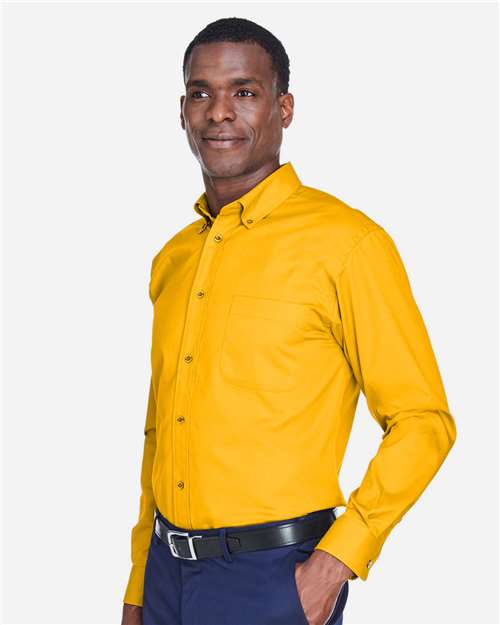 Harriton-M500-Men's Easy Blend™ Long Sleeve Twill Shirt - Image 108