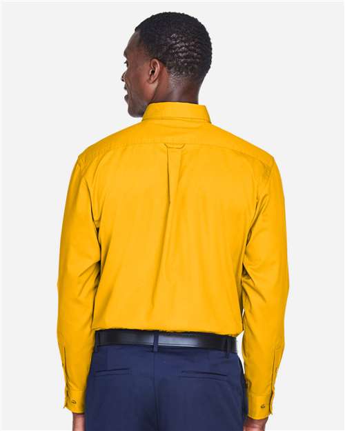 Harriton-M500-Men's Easy Blend™ Long Sleeve Twill Shirt - Image 109