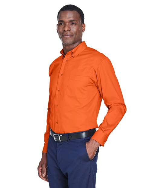 Harriton-M500-Men's Easy Blend™ Long Sleeve Twill Shirt - Image 111