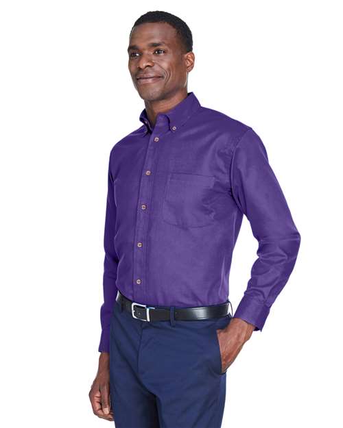 Harriton-M500-Men's Easy Blend™ Long Sleeve Twill Shirt - Image 114