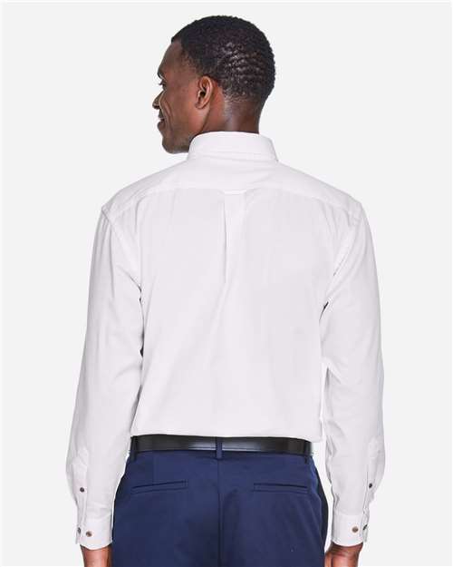 Harriton-M500-Men's Easy Blend™ Long Sleeve Twill Shirt - Image 118