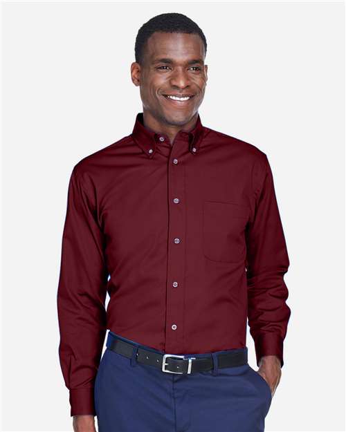 Harriton-M500-Men's Easy Blend™ Long Sleeve Twill Shirt - Image 119